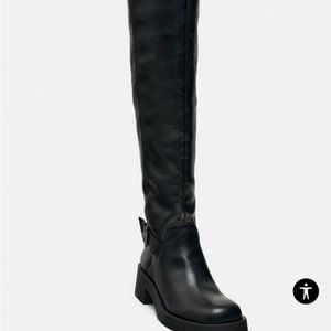 ZARA flat heelef over the knee boots 6
